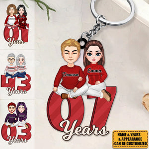 Together Since - Personalized Acrylic Keychain - Valentine's Day, Anniversary Gift For Couple