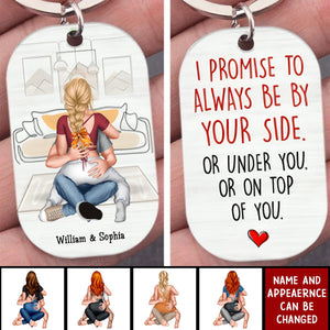 I Promise To Always Be By Your Side - Personalized Gifts For Couple Keychain