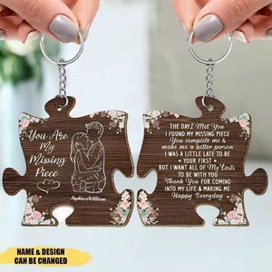 You Are My Missing Piece - Anniversary Gift For Couples - Personalized Keychain