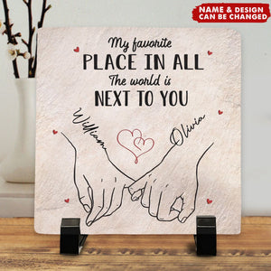 My Heart Is Perfect Because You Are Inside - Couple Personalized Square Shaped Stone