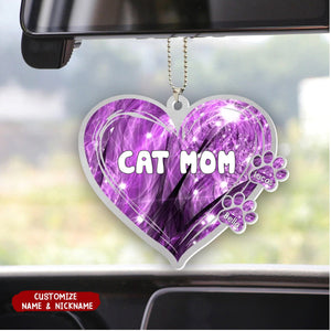 Lovely Heart Pet Mom Dad Personalized One-Side Acrylic Ornament