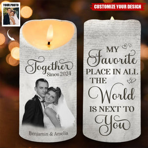 The Best Moments Are The Ones Spent With You - Memorial Personalized LED Candle, Gift For Husband Wife, Anniversary