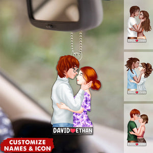 Hugging Together Couple Personalized Acrylic Ornament