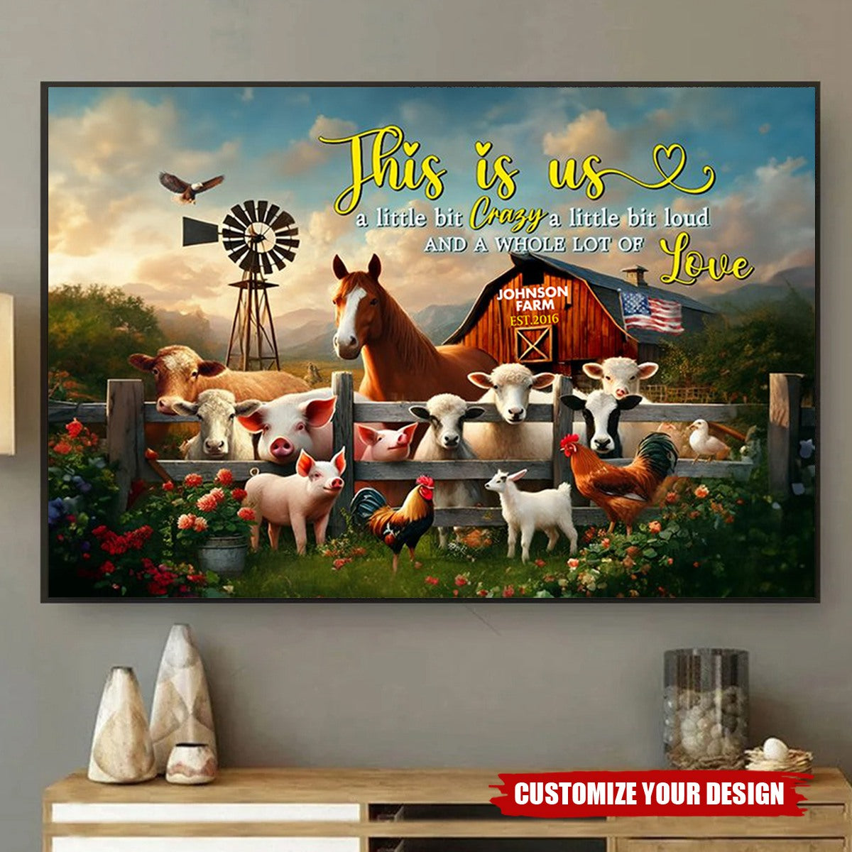 Happy Farm Life - Personalized Horizontal Poster, Gift For Farmer Family