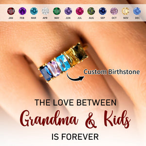 Horizontal Multiple Family Birthstone Personalized Ring