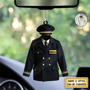 Personalized Pilot Uniform Car Ornament - Gift For Pilot