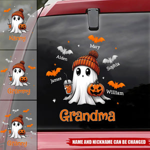 Personalized Gift For Grandma Fall Season Halloween Grandma Car Decal