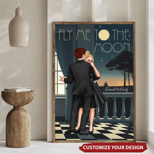 Couple Dancing In Moonlight Couple Anniversary Gift Personalized Poster