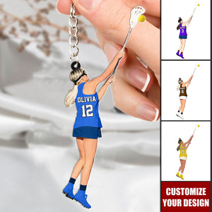 Lacrosse Women - Personalized Acrylic Keychain, Gift for Lacrosse Players