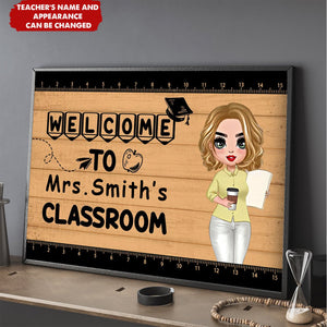 Welcome To Teacher Classroom Personalized Horizontal Poster