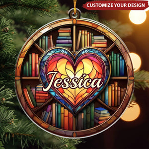 Let These Books Be Your Guide - Personalized Ornament