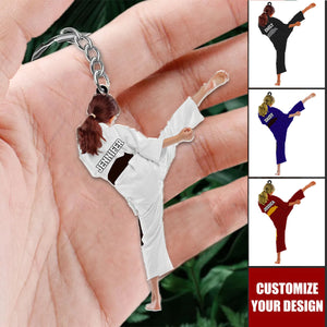 Taekwondo Uniform - Personalized Acrylic Keychain, Gift For Taekwondo Lover