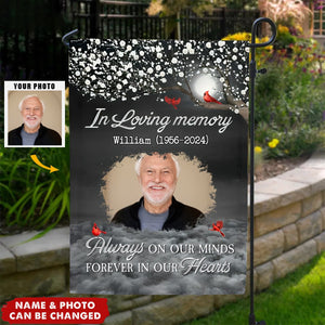 Forever In Our Hearts Memorial Garden Flag - Personalized Photo Flag