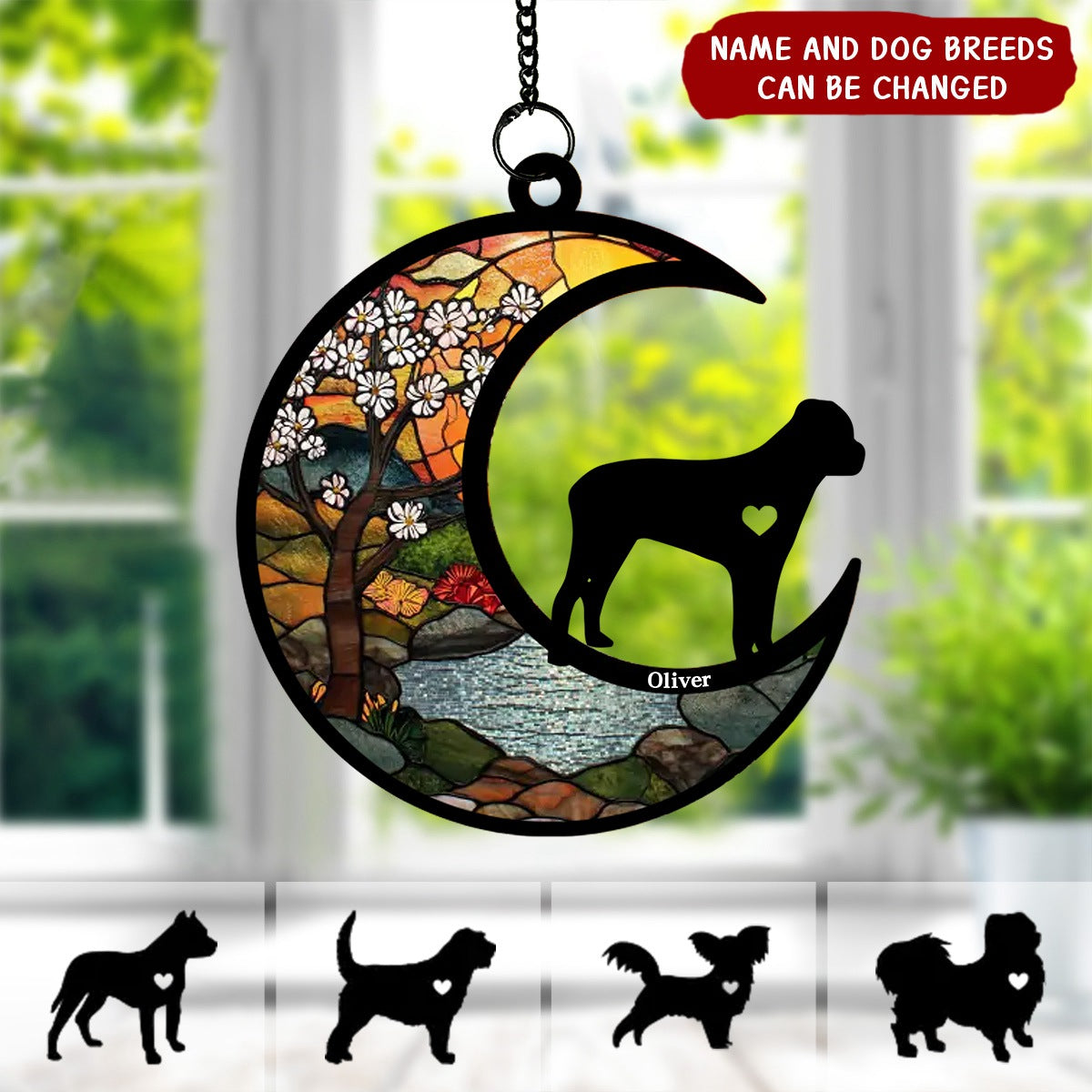 Don’t Cry Because It Is Over - Memorial Personalized Window Hanging Suncatcher - Sympathy Gift For Pet Owners, Pet Lovers