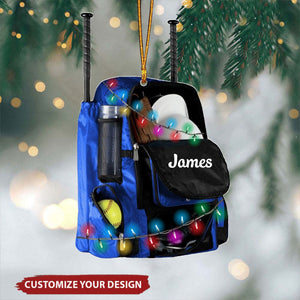 Personalized Softball Bag Christmas Ornament, Christmas Gift For Softball Lovers