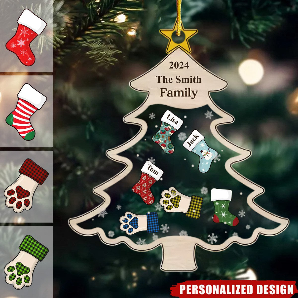 At Christmas, All Roads Lead Home - Family Personalized Shaker Ornament - Christmas Gift For Family Members