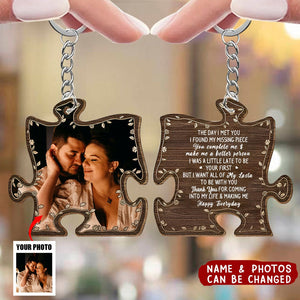 Custom Photo You Are My Missing Piece - Anniversary Gift For Couples - Personalized Keychain