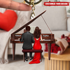 Personalized Gifts For Pianist Couple Keychain