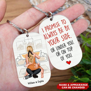 I Promise To Always Be By Your Side - Personalized Gifts For Couple Keychain