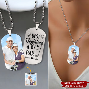 Best Husband By Par - Personalized Photo Dog Tag Necklace