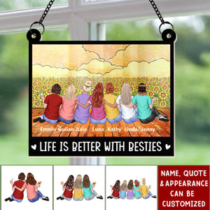 Sisters Forever - Personalized Window Hanging Suncatcher Ornament