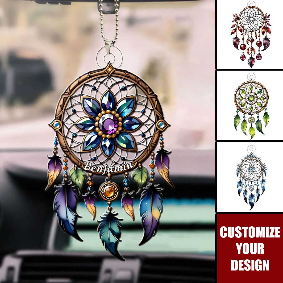 Zodiac Birthstone Dreamcatcher - Personalized Acrylic Ornament