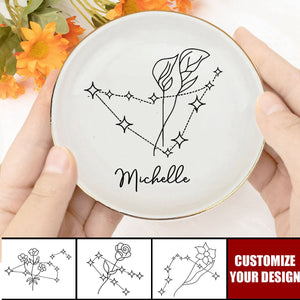 Minimalist Zodiac Sign - Personalized Jewelry Dish, Gifts For Friends, Daughter