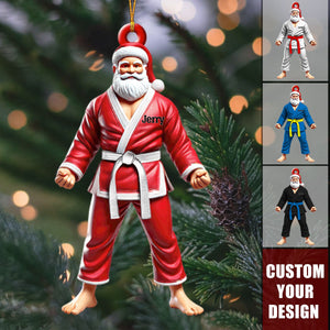 Karate Santa Personalized Christmas Ornament, Christmas Gift for Karate Lover