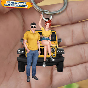 Custom Personalized Off-road Couple Keychain - Gift For Couple, Wife, Husband, Off-road Lover