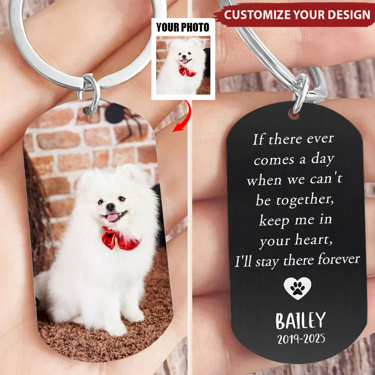 You're Gone But Not Forgotten - Personalized Stainless Steel Photo Keychain