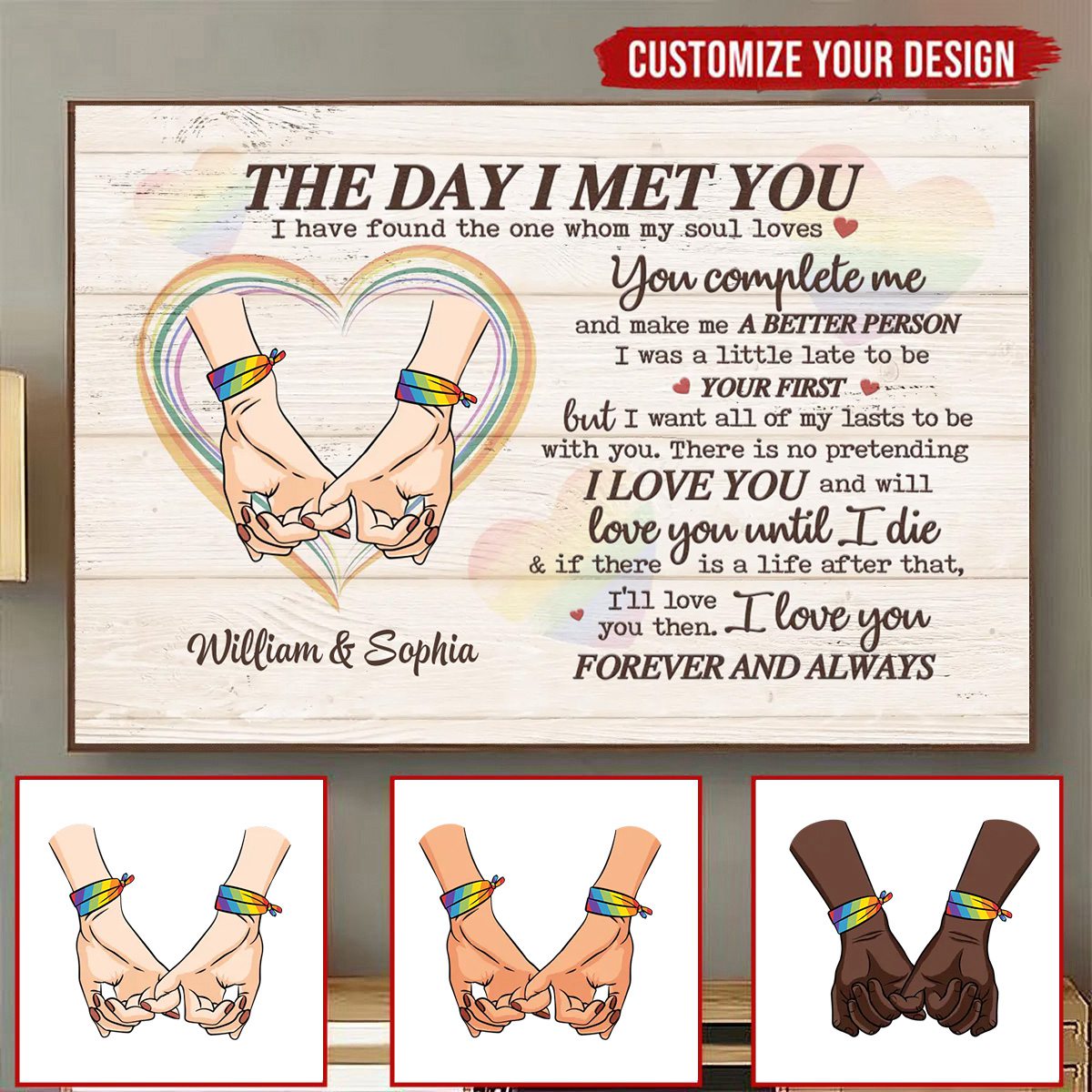 The Day I Met You I Have Found The One Whom My Soul Loves - Personalized Couple Poster