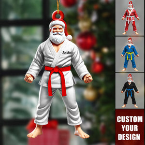 Karate Santa Personalized Christmas Ornament, Christmas Gift for Karate Lover