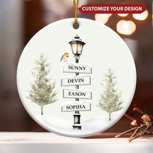 Personalised Christmas Tree Decoration - Family Christmas Ceramic Ornament