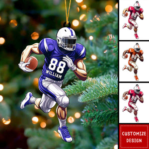 Football Player Personalized Christmas Ornament, Gifts For Football Player