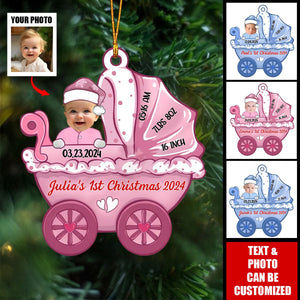 Baby Stroller Photo Christmas - Personalized Acrylic Ornament