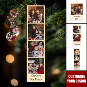 Christmas Photo Keepsake - Personalized Wooden Ornament, Gift For Family