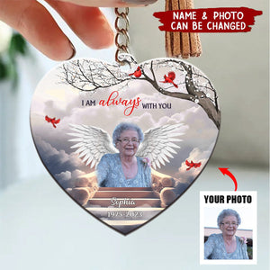 Memorial Upload Photo Wings, In Loving Memory In Heaven Personalized Keychain