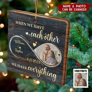 Custom Photo Couple My Heart Needed You - Anniversary Gift For Couples, Spouse, Lovers, Wife, Husband, Girlfriend, Boyfriend - Personalized Wooden Ornament