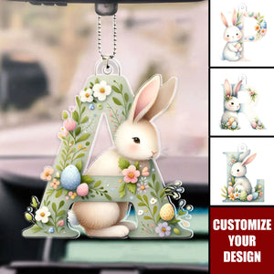 Easter Bunny Alphabet - Personalized Acrylic Car Ornament