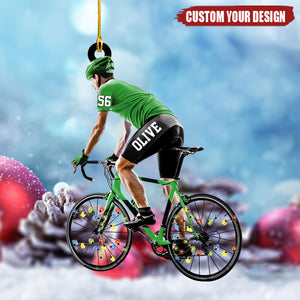 Man Road Bike Personalized Christmas Ornament, Gift For Road Biker Lover