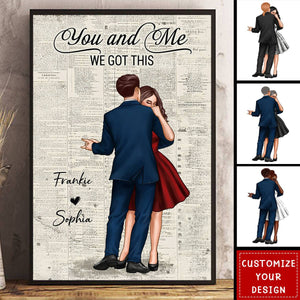 Couple Dancing Vintage Newspaper Anniversary Gift Valentine's Day Gift Personalized Poster