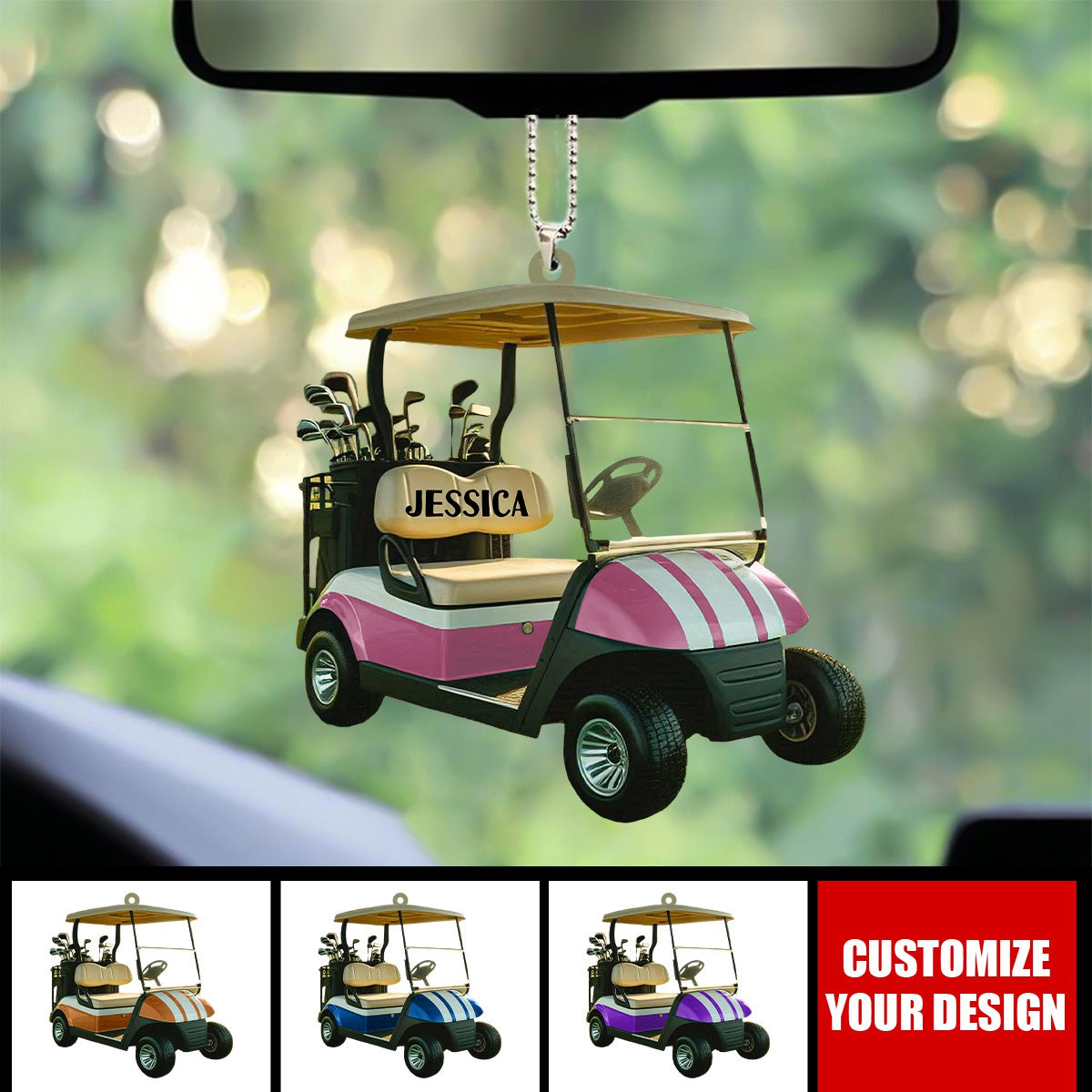 Golf Cart Personalized Ornament, Gift For Golf Lover