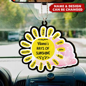 Grandma's Rays Of Sunshine - Personalized Car Ornament