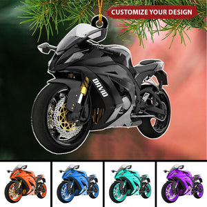 Sport Bike Motorcycle Personalized Christmas Ornament, Gift For Biker