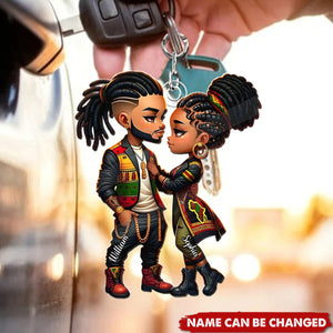 You & Me We Got This – Personalized African American Couple Keychain