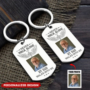 Never Walk Alone - Personalized Stainless Steel Keychain