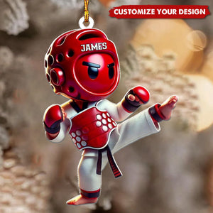 Custom Name Taekwondo Ornament - Personalized Acrylic Christmas Ornament