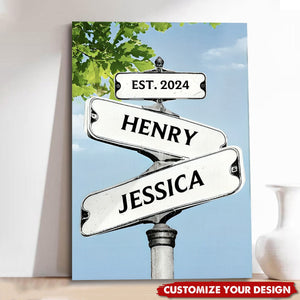 Always Beside You - Couple Personalized Vertical Poster, Gift For Husband Wife, Anniversary