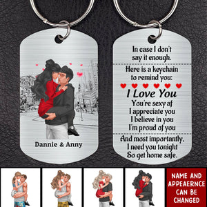 I Love You, I'm Proud Of You - Personalized Couple Keychain - Gift For Valentine's Day, Funny Couple Keychain