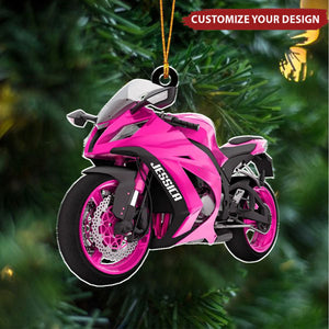 Sport Bike Motorcycle Personalized Christmas Ornament, Gift For Biker